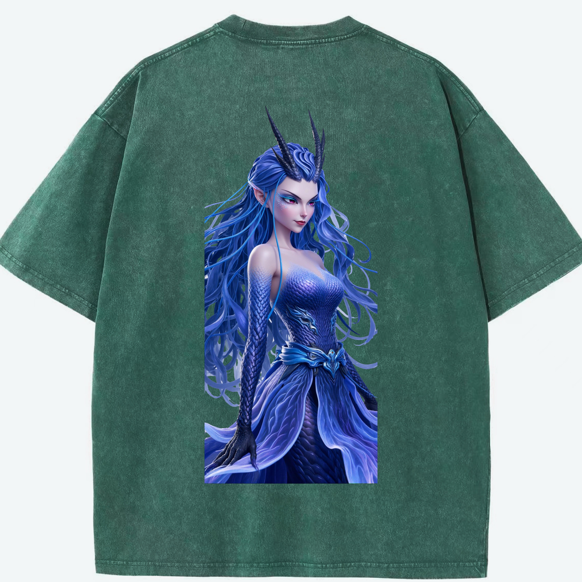 （画像用） Ne Zha 2 ナタ 魔童の大暴れ 綿100% ヴィンテージ風 半袖Tシャツ（背面プリント）